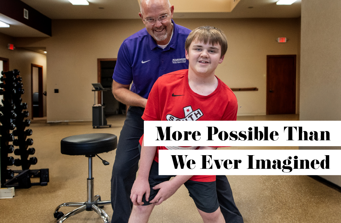 Chase Gray with his physical therapist, Scott Johnson.